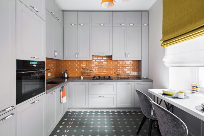 kitchen interior decoration in gray tones