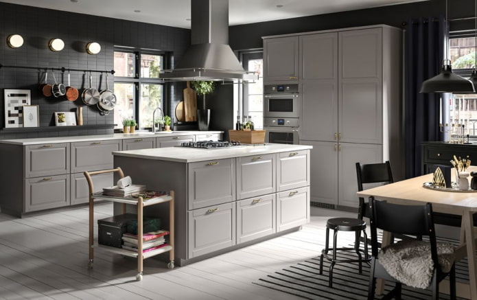 kitchen interior in monochrome