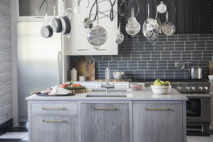kitchen interior in monochrome tones