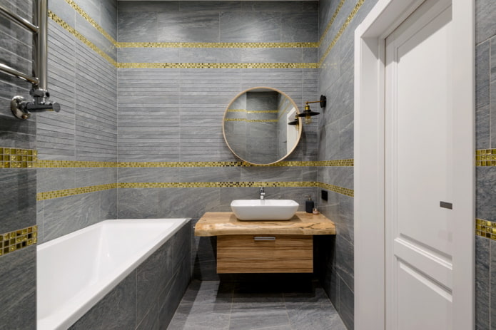 bathroom design in gray tones