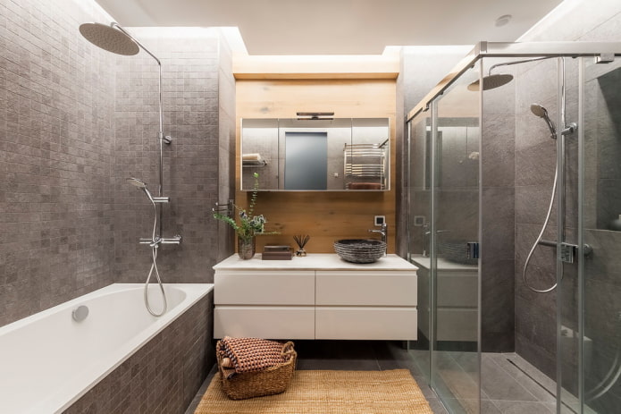 bathroom decoration in gray tones