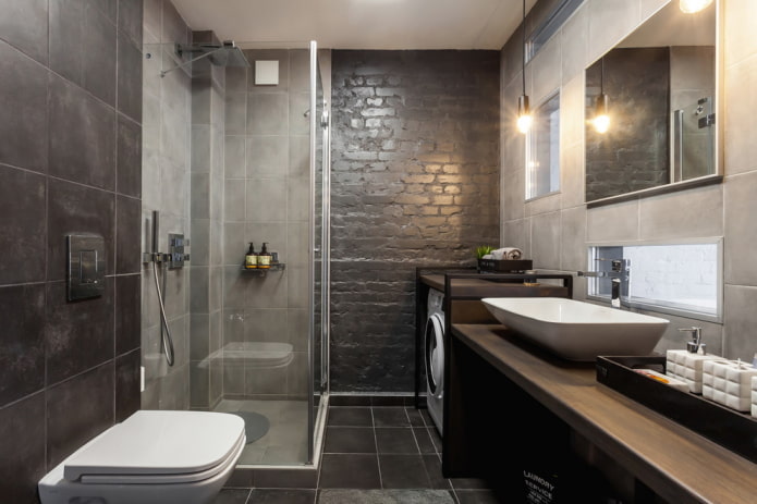 bathroom decoration in gray tones