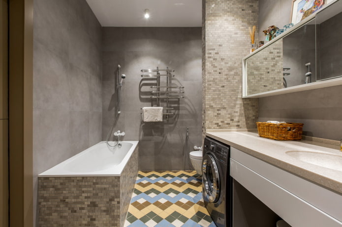 bathroom decoration in gray tones