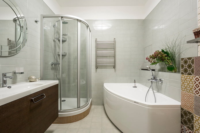 bathroom design in gray tones
