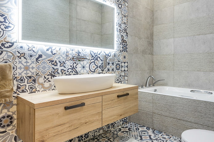 bathroom decoration in gray tones