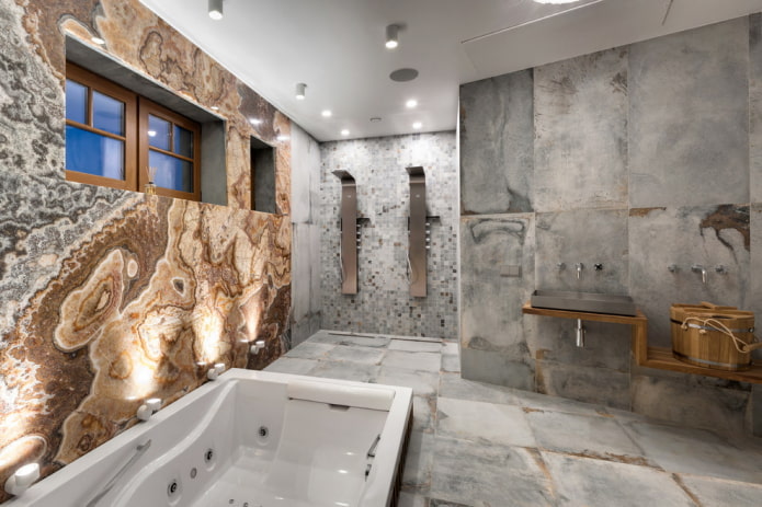 gray bathroom interior in a modern style