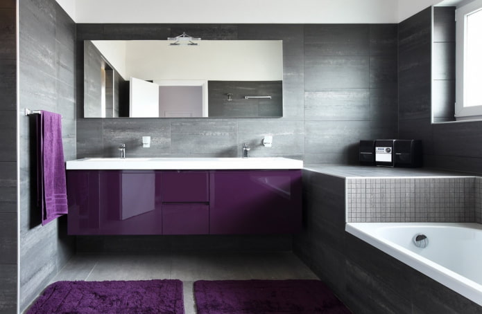 gray bathroom with gray accents