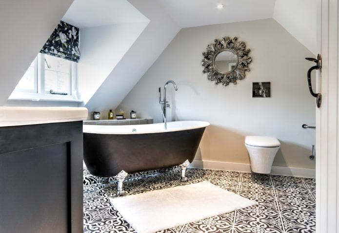 black and gray bathroom