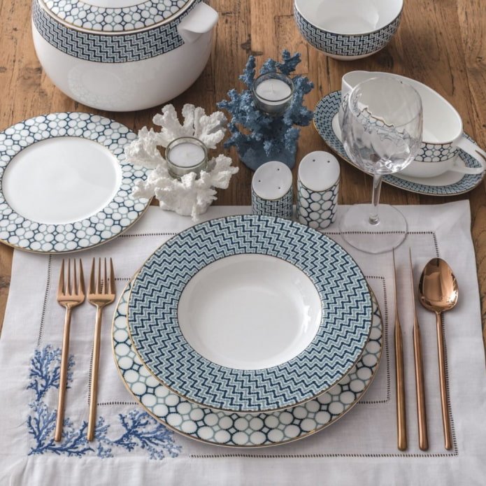 plates in table setting