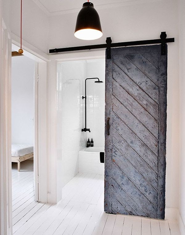 hanging gray doors in interior
