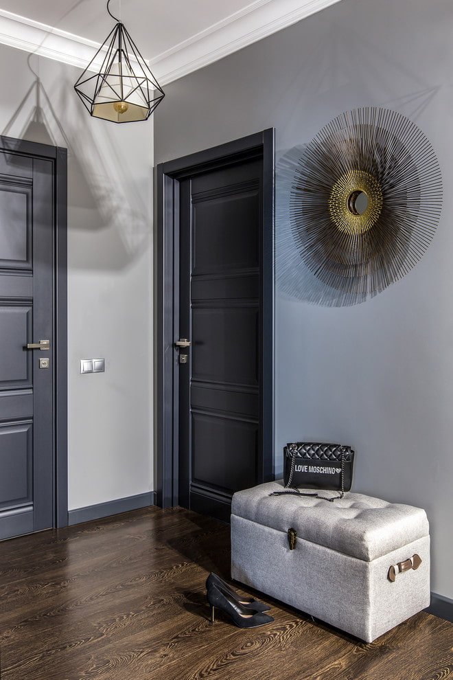 dark gray doors in the interior