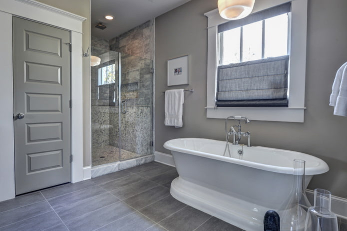 gray door with gray flooring in the interior