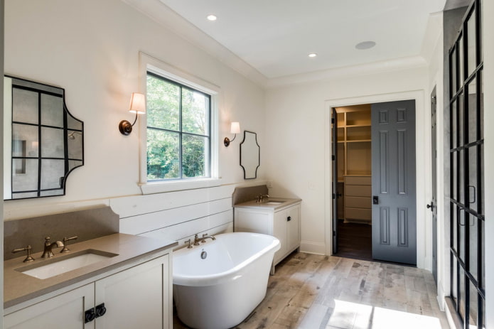 gray door in combination with walls in the interior