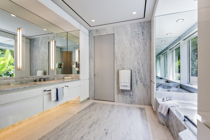 matte gray door in the bathroom interior