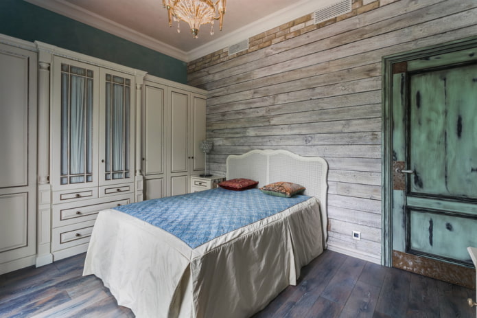 gray-green door in the bedroom