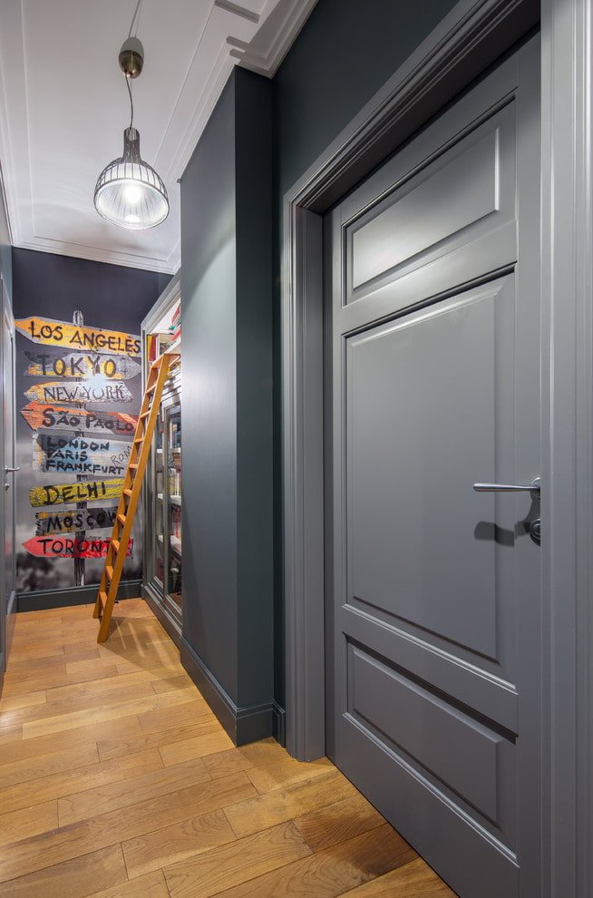 gray MDF door in the interior