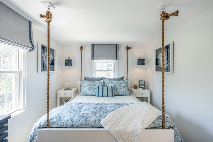 Roman blinds in the bedroom