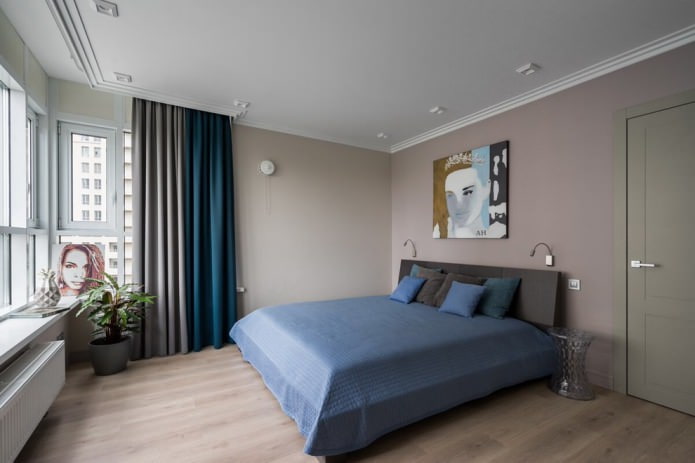 Grey-blue curtains