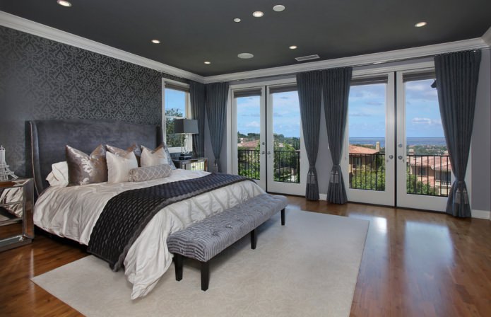 gray curtains with tassels