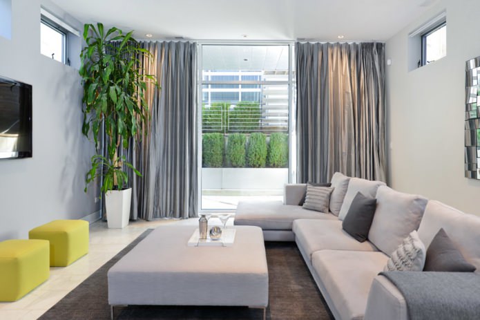 gray curtains