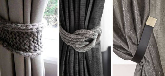 gray curtain grabs
