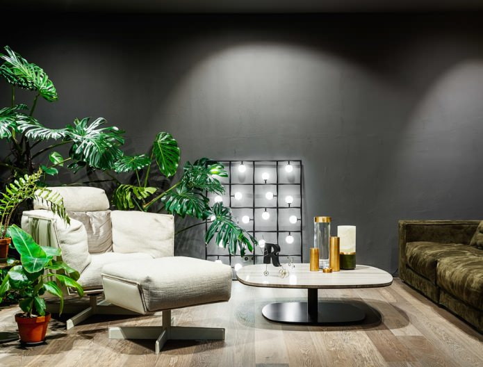dark gray walls