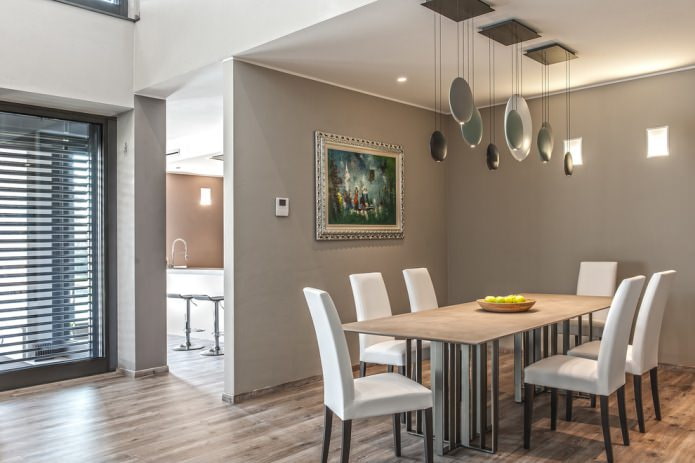 gray walls in the dining room