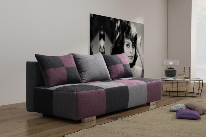 gray-violet sofa