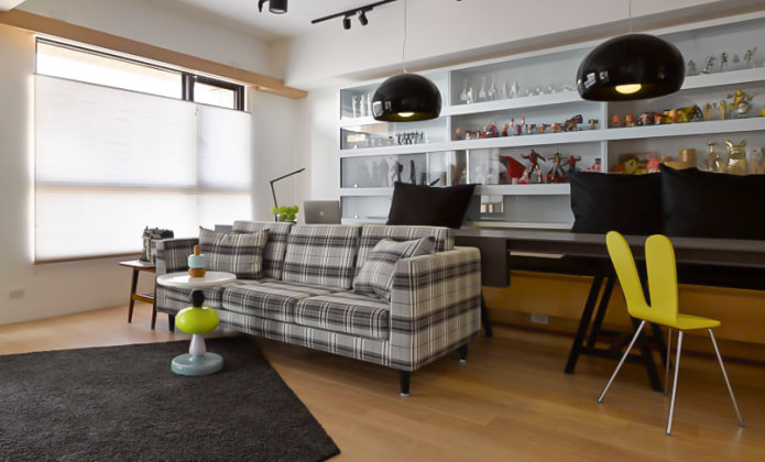 checkered sofa