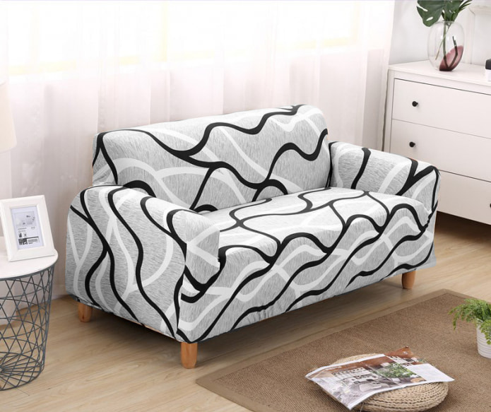abstract drawing on a sofa