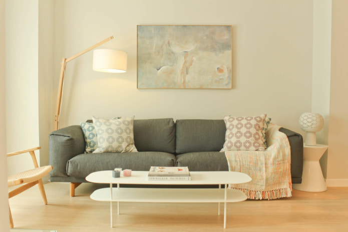 sofa with linen cover
