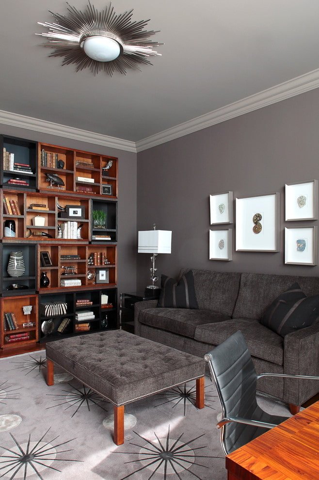 matte gray ceiling in the living room