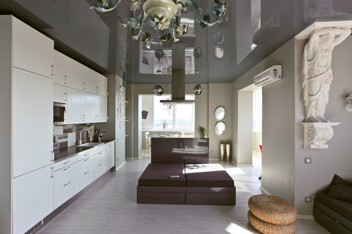 glossy ceiling surface