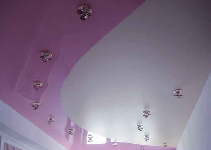 gray and pink ceiling structure