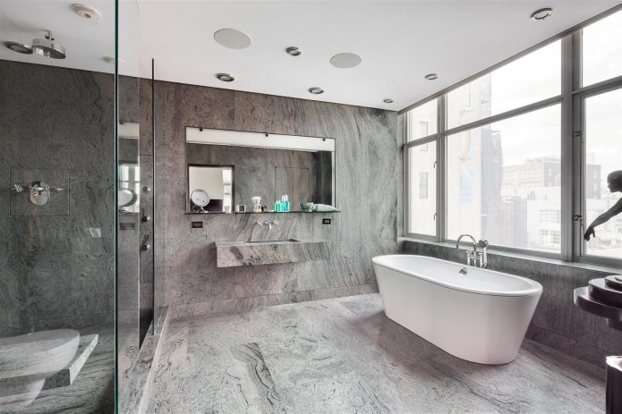 gray bathroom interior