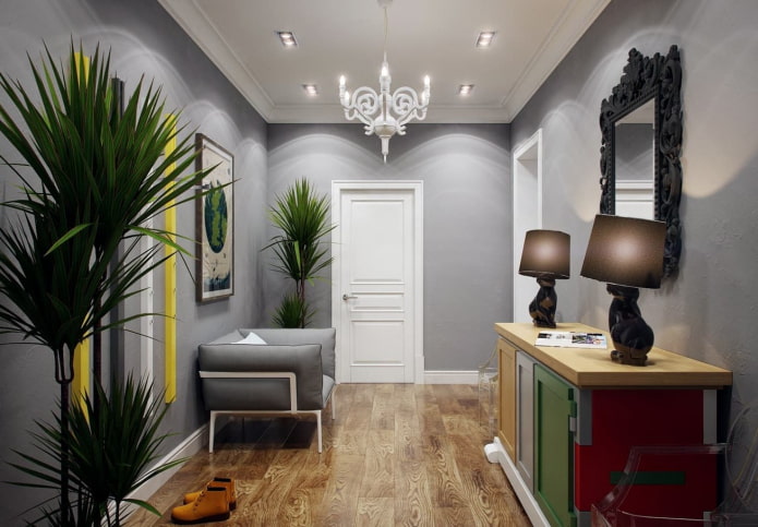 hallway interior in gray tones