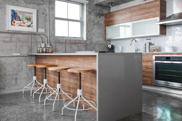 gray interior in loft style