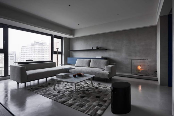 gray interior in minimalist style