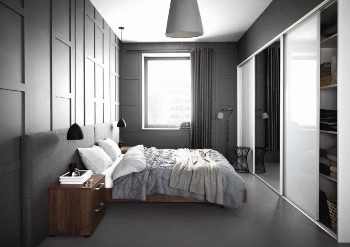 furniture in the interior in gray tones