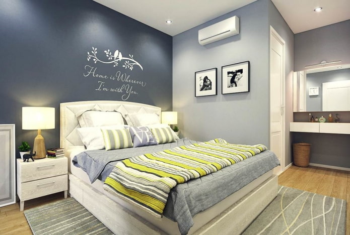 furniture in the interior in gray tones