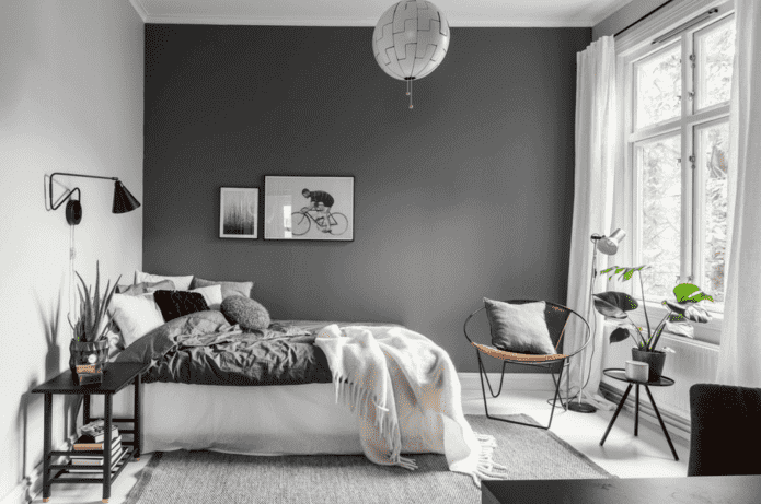interior design in gray and white tones