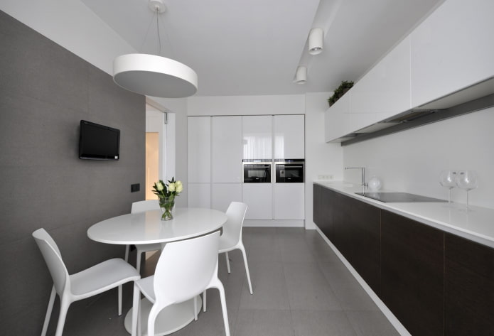 interior design in gray and white tones