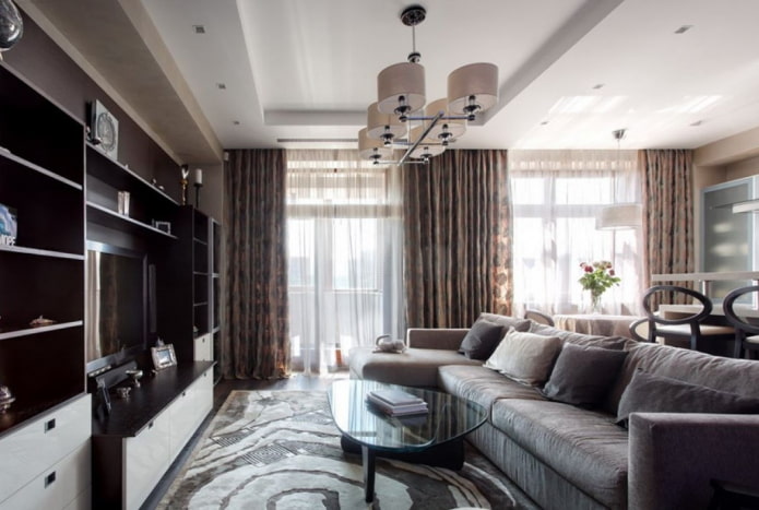 interior design in gray-brown tones