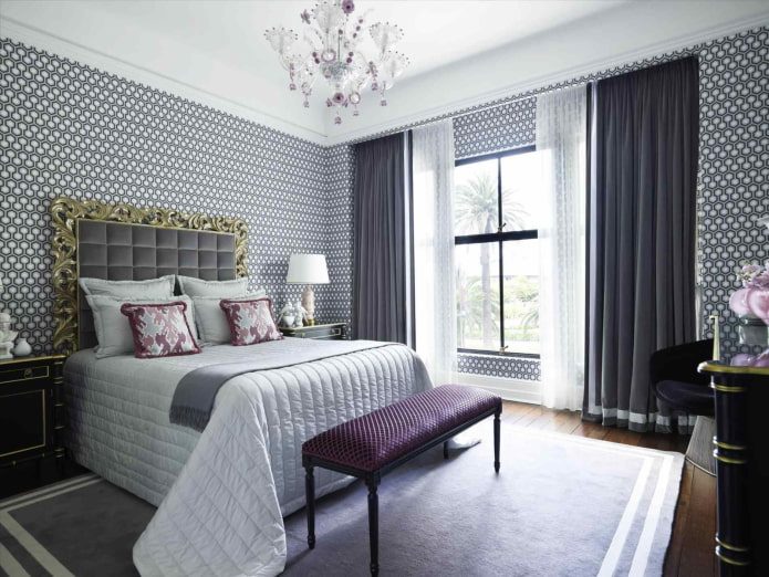 textiles in the interior in gray tones