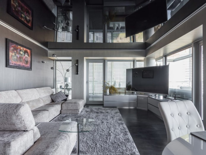finishing in the interior in gray tones