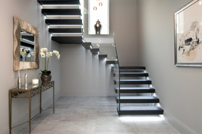 finishing in the interior in gray tones