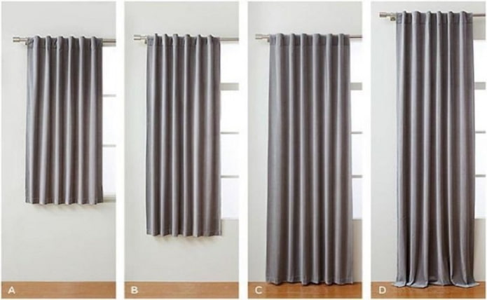 curtains of different sizes