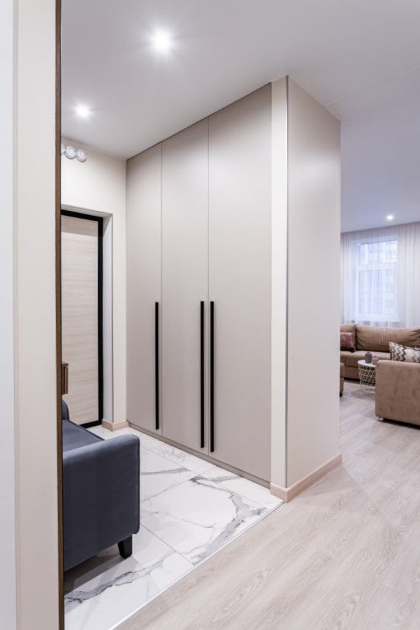 sliding wardrobe in a studio