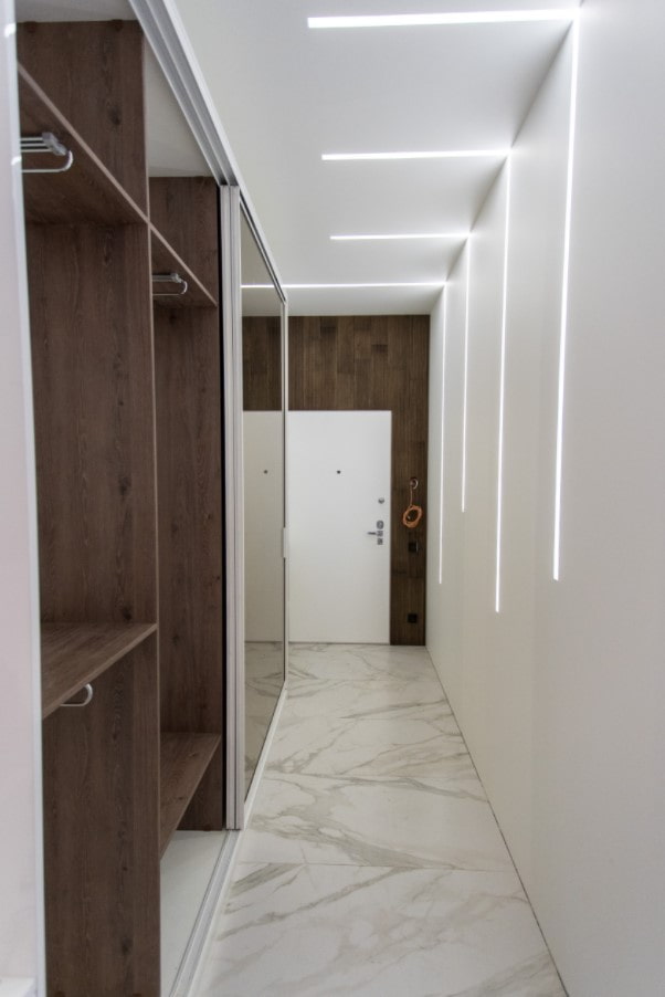 wardrobe along the entire wall in the hallway