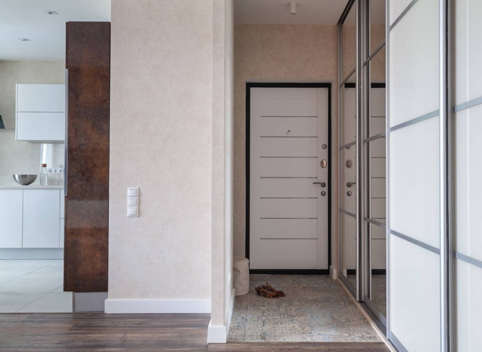 wardrobe in a studio apartment